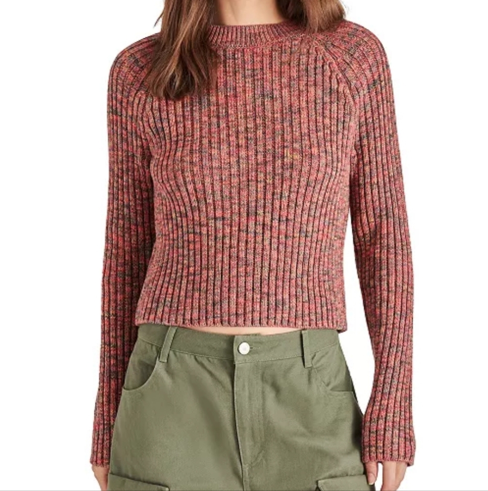 Steve Madden Women's Mock-Neck Ribbed Ami Sweater Size S